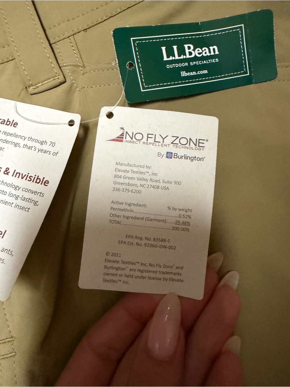 NWT LLBean convertible insect repellant pants - Picture 4 of 8